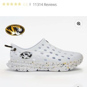 Missouri Tigers White and Black Boat Shoes